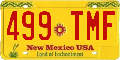 NM license plate 499TMF