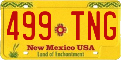 NM license plate 499TNG