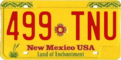 NM license plate 499TNU