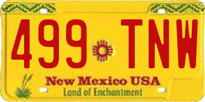 NM license plate 499TNW