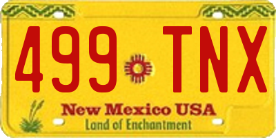 NM license plate 499TNX