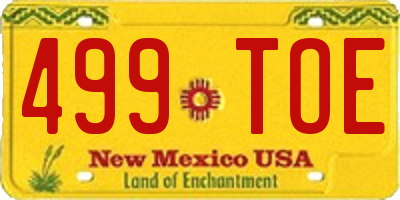 NM license plate 499TOE