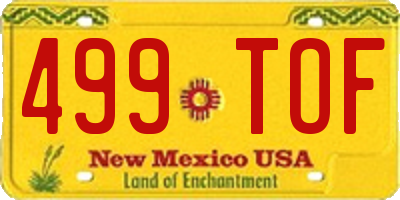 NM license plate 499TOF
