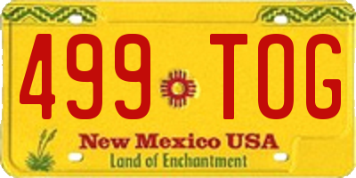NM license plate 499TOG