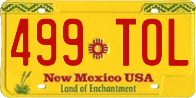 NM license plate 499TOL