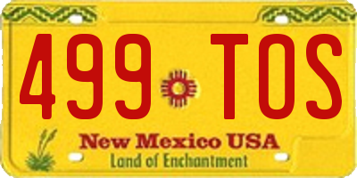 NM license plate 499TOS