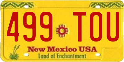 NM license plate 499TOU