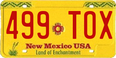 NM license plate 499TOX