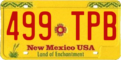 NM license plate 499TPB