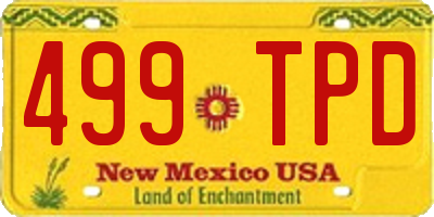 NM license plate 499TPD
