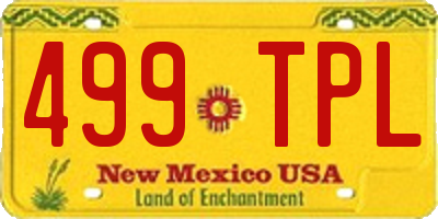 NM license plate 499TPL