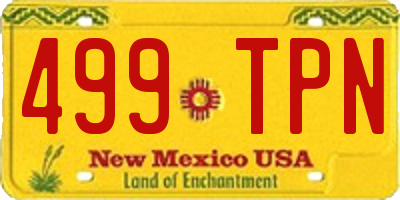 NM license plate 499TPN