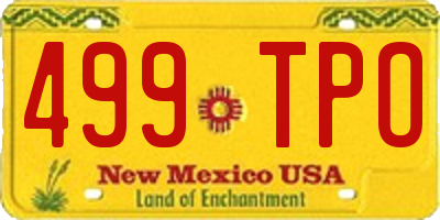 NM license plate 499TPO
