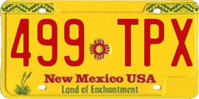 NM license plate 499TPX
