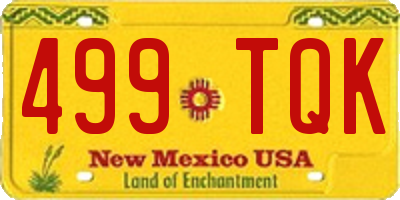 NM license plate 499TQK