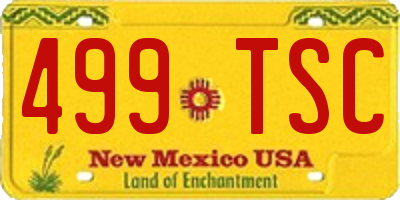 NM license plate 499TSC
