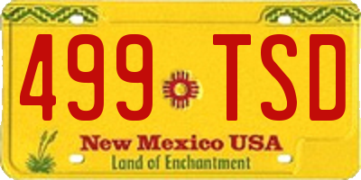 NM license plate 499TSD