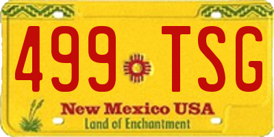 NM license plate 499TSG