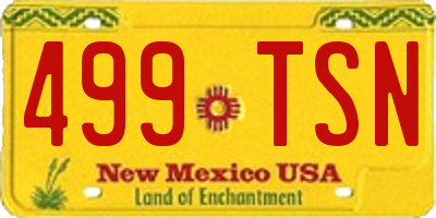 NM license plate 499TSN