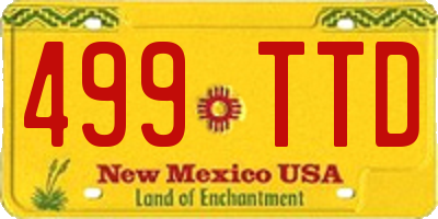 NM license plate 499TTD