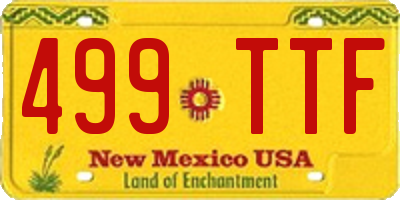 NM license plate 499TTF