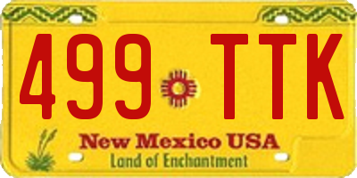 NM license plate 499TTK