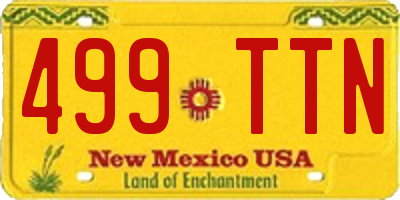NM license plate 499TTN