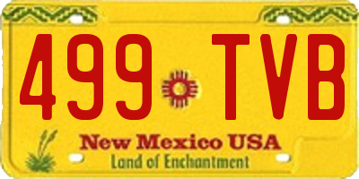 NM license plate 499TVB