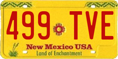 NM license plate 499TVE