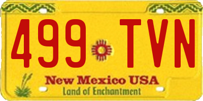 NM license plate 499TVN