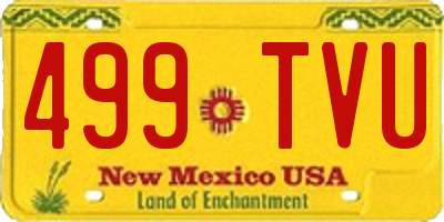NM license plate 499TVU