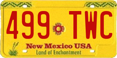 NM license plate 499TWC