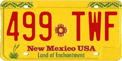 NM license plate 499TWF