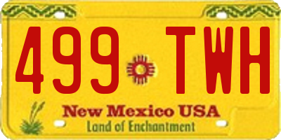 NM license plate 499TWH