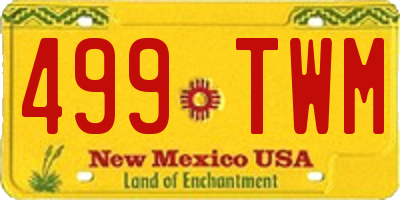 NM license plate 499TWM