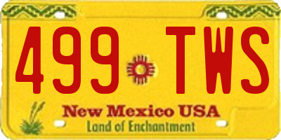 NM license plate 499TWS