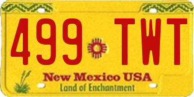NM license plate 499TWT