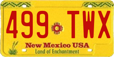 NM license plate 499TWX