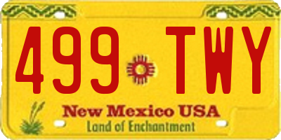 NM license plate 499TWY