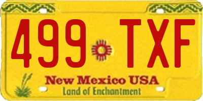 NM license plate 499TXF