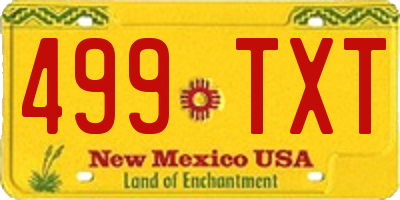 NM license plate 499TXT