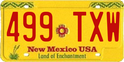 NM license plate 499TXW