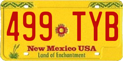 NM license plate 499TYB