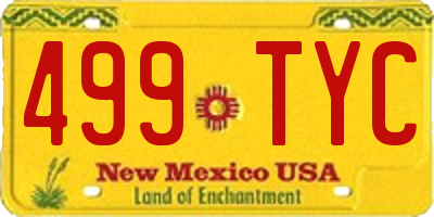NM license plate 499TYC
