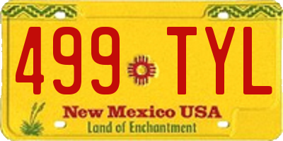 NM license plate 499TYL