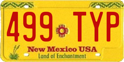 NM license plate 499TYP