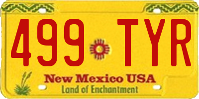 NM license plate 499TYR