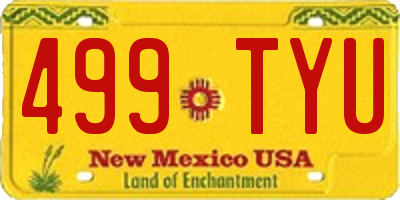 NM license plate 499TYU