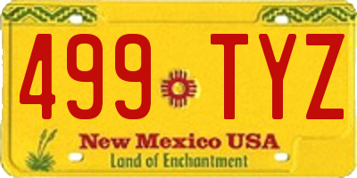 NM license plate 499TYZ