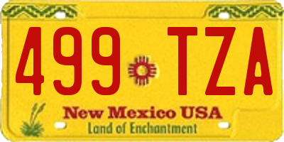 NM license plate 499TZA